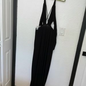 Black long cut out jumpsuit